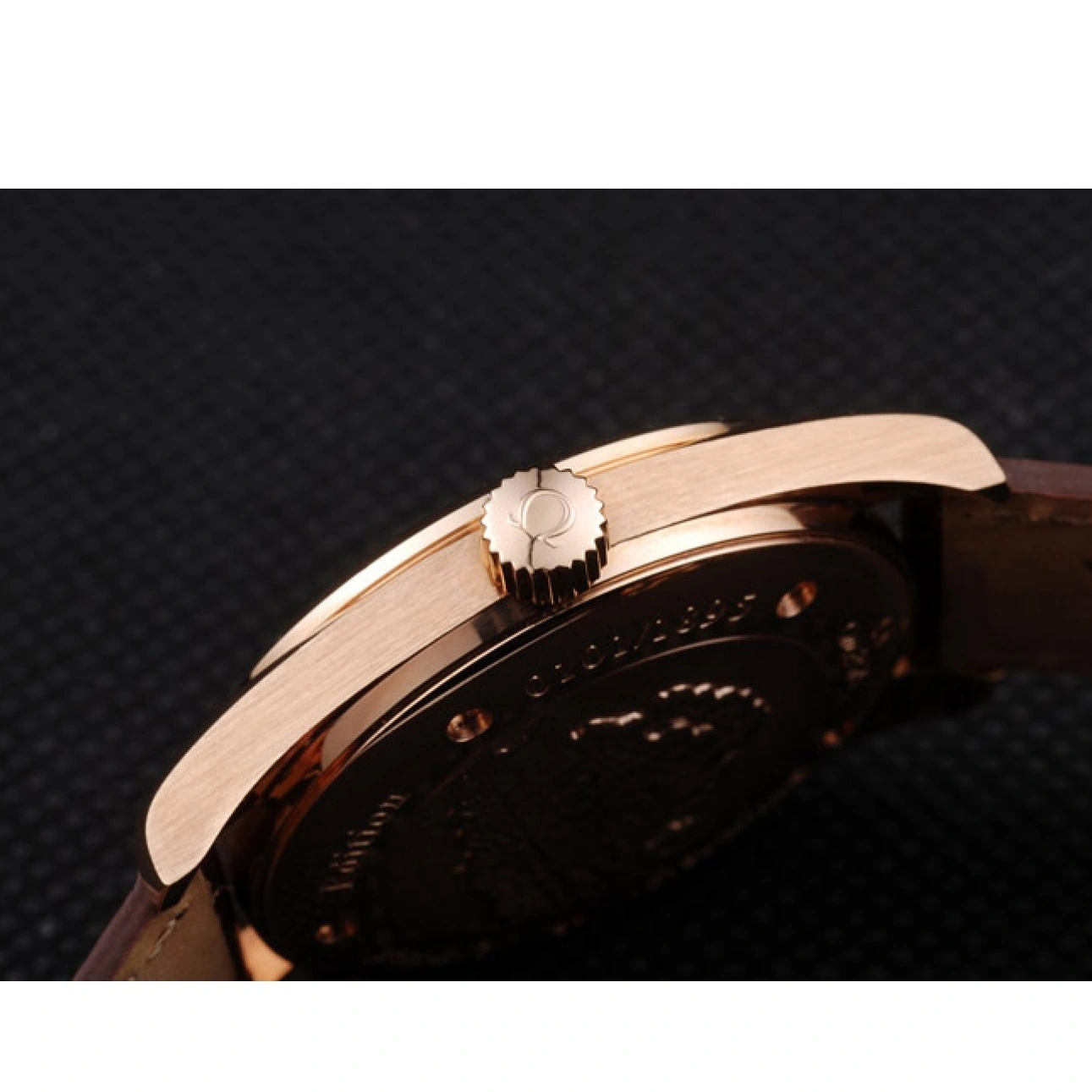 1014 Omega Swiss Seamaster Railmaster Brown Strap Brown Striped Dial